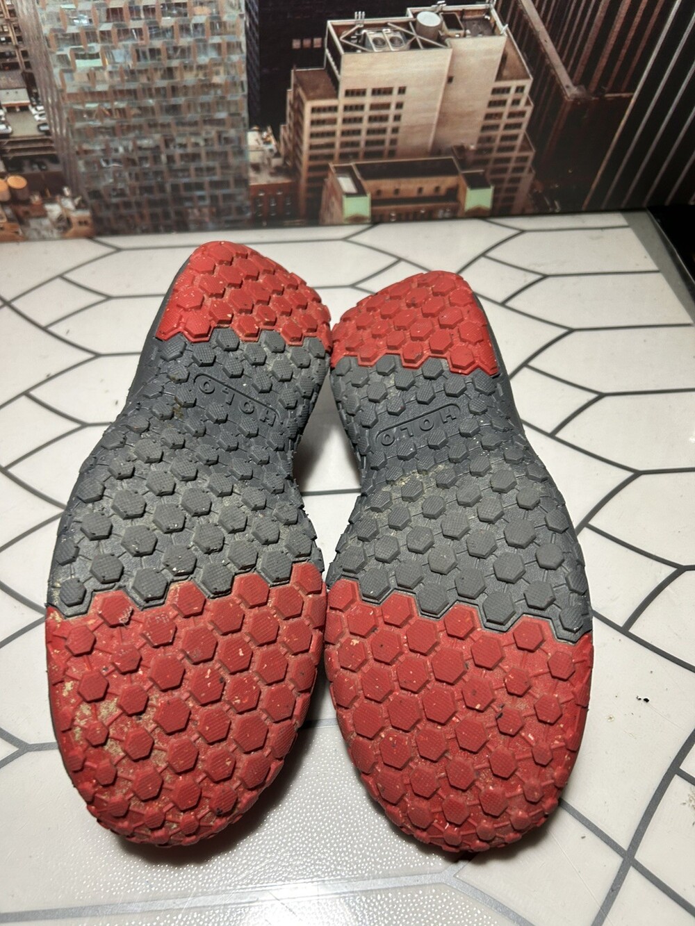 Holo X Koa Red Gray Leather Maverick Shoes sz 9 Women's Good Condition